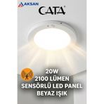 Cata CT-9247 Sensörlü Sıva Üstü LED Panel 20W 2100 lm 6400K Beyaz Işık (Sıva Üstü-Tavan Lambası)