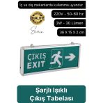 Cata Işıklı Çift Yönlü Acil Çıkış Exit Tabelası Şarjlı Yönlendirme Güvenli Parlayan Uyarı Levhası