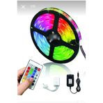Cata LED STRİP Renkli Şerit Led Rgb İç ve Dış Mekan 5 mt set Tak çalıştır 16 Renk Adaptörlü Kumandalı