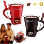 Çatallı Çikolata Fondü Kupası, Seramik Kişisel Peynir Eritme Kupası, Tealight Isıtmalı Tereyağı Isıtıcıları Tencere Seti, Erime Kupası, Şeker Atıştırmalık Karamel Partisi için Isıtıcı Kupa (2 Adet (B+