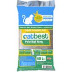Catbest Pelet Kedi Kumu 40 Lt Kokusuz Topaklanmayan Doğal Malzeme