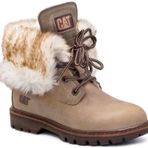 Caterpillar Utah Fur Bej Kadın Kürklü Bot