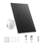 Catgod Güvenlik Kamerası için 5W Güneş Paneli, DC 5V Dış Mekan Şarj Edilebilir Pil Kamerası için Mikro USB ve USB-C Bağlantı Noktalı Güneş Paneli, IP65 Su Geçirmez, 360 ° Ayarlanabilir Güvenlik Montajı, 10ft