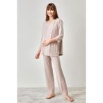 Catherine's Yumuşak Dokulu Hamile Pijama Takımı - Pudra Pembe