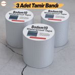 Çatı Izolasyon Bandı 3 Adet Tamir Bant 2 Metre Su Sızdırmazlık Geçirmezlik Yalıtım Çamur Çatlak Boru - Gümüş - Gri