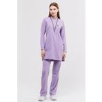 Çatı Medikal Happiness Modest - Likralı Doktor Hemşire Tesettür Forma Takımı Scrubs Üniforma Cerrahi Takım, Lila