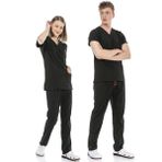Çatı Medikal Ultralycra Basic - Doktor Hemşire Forma Takımı Unisex Siyah - 2XL