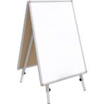 Çatı Tipi Çift Yüzlü Ayaklı Yazı Tahtası 60X85, Beyaz, Şık ve Kullanışlı - Ahşap - Beyaz - Seçenek 1