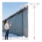 Çatı Tırmığı, Teleskopik Çatı Kar Küreği, Hızlı Kar Temizleme için Geniş Bıçak, Ayarlanabilir 3-6 m (9,8-19,7 ft) Kazıyıcı, Ev, Çiftlik, Sera, Bahçe Kullanımı için İdeal