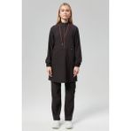 Çatı Uniform Extreme Cool Modest - Premium Çift Yön Likralı Doktor Hemşire Forma Takımı Scrubs Üniforma Cerrahi Takım (Kadın), Kömür - Kömür Rengi