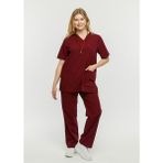 Çatı Uniform Ultralycra Comfy - Büyük Beden Likralı Doktor Hemşire Forma Takımı (Unı), Bordo - XL