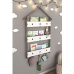 Çatılı Askılı Ahşap Eğitici Montessori Çocuk Odası Kitaplık