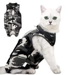 Catime Cat Recovery kostüm, kamuflaj kurtarma kıyafeti, kedi, cerrahi dinlenme kıyafeti, kedi gövdesi, koni E boyun bandı alternatifi, kediler için ameliyat sonrası kıyafet, evcil hayvanlar, karın yaraları