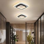 Catluz Akrilikli Kare 24X24CM 3 Işık Renkli Kumandalı LED Tavan Lambası,modern Avize - 1 - Siyah - Beyaz