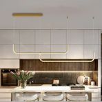 Catluz Gold Çift Yay 80CM LED Lamba,yay Sarkıt Avize,modern Aydınlatma,dekoratif Işık 3000K
