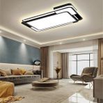 Catluz Işık Dikdörtgeni 3 Işık Renkli Kumandalı Dimli 90x60cm Tavan Lambası,modern LED Aydınlatma - 1 - Siyah