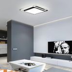 Catluz Sarmal 3 Işık Renkli Kumandalı Dimli 50x50cm Kare Tavan Lambası,modern LED Aydınlatma - 1 - Siyah