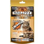 CatMozz Crunch Tüy Yumağı Kontrolü Dışı Çıtır İçi Yumuşak Kedi Ödül Bisküvisi Tavuklu 50 Gr