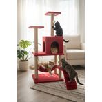 Catoys Hamaklı Yuvalı Lüx Kedi Tırmalama Evi Kırmızı
