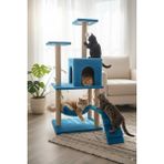 Catoys Hamaklı Yuvalı Lüx Kedi Tırmalama Evi Mavi