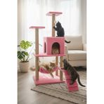 Catoys Hamaklı Yuvalı Lüx Kedi Tırmalama Evi - Pembe