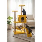 Catoys Hamaklı Yuvalı Lüx Kedi Tırmalama Evi Sarı