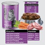 Catplus Pate Içinder Et Parçacıklı Kuzu Etli ve Havuçlu Yetişkin Kedi Konserve Yaş Mama 395 gr x 6 Adet - 3,5 kg