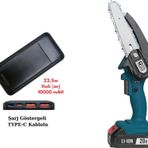Catpower 1330 Çift Akülü Dal Budama Makinesi 15 Cm - Cat1330+Akdeniz Taşınabilir Şarj Cihazı (Model: S125q)