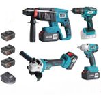CATPOWER 1380 Akülü 4'li Alet Seti (Kömürsüz Motor) 3Ad. 4.0Ah Ak