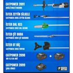Catpower 2091 4 Lü Multi Fonksiyonel Şarjlı Çift Akülü Makine Seti Cat Power Çit Kesme-Yüksek Dal Budama-Tırpan-Zeytin Silkme 2091