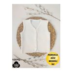 CATRE Ekru Kız Erkek Bebek Yeleği Mevsimlik %100 Pamuklu Çıtçıtlı Kolsuz Kapitone Yenidoğan Hediyelik