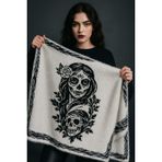 ''Catrina Noir'' Özel Tasarım Modern Kadın Triko Şal Marka – Yumuşak Dokulu, Hafif ve Şık (170x70 cm)