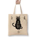 Cats Kedi Bez Çanta Uzun Saplı - Açık Bej - 40 X 40