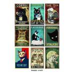 Cats Kedi Mizah Temalı Laptop Tablet Telefon Defter Sticker Set2