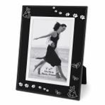 Cats Siyah Cam Fotoğraf Çerçevesi, Kedi Pati Desenli, 13x18 cm, Dikey, Ayna Cam