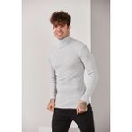 Catspy Erkek Gri Lycra Boğazlı Kazak - 51G-Gri
