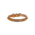 Cattie 1.2 x 25-29 cm Camel İsimlikli Deri Kedi Boyun Tasması
