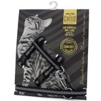Cattie 40 cm Siyah Premium Desenli Dokumadan El Yapımı Kedi Göğüs Takımı