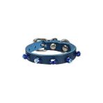 Cattie Boncuklu Deri Küçük Irk Köpek ve Kedi Boyun Tasması Xsmall - 1 x 14 - 18 cm - Lacivert