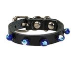 Cattie Boncuklu Deri XS 1x14-18 cm Siyah Kedi Boyun Tasması