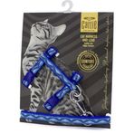 Cattie Mavi 1x25-40 cm Desenli Kedi Göğüs Gezdirme Tasması