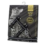 Cattie Siyah 1x25-40 cm Desenli Kedi Göğüs Gezdirme Tasması