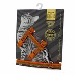 Cattie Turuncu 1x25-40 cm Desenli Kedi Göğüs Gezdirme Tasması