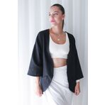 Catz Clothes Kadın Ceket + Siyah Vera Keten Short Kimono