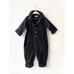 Catz Kids Siyah Gabardin Yakalı ve Cepli Tulum - 3 - 4 Yaş
