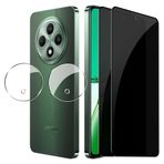 CAUHENYEE OPPO reno 12 F 5G/OPPO reno 12 FS 5G için 2 adet görüş koruması, 2 adet kamera korumalı, gözetleme önleyici zırh koruma camı, HD koruyucu folyo, 9H sertlik, çizilmez, kabarcıksız