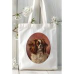 Cavalier King Charles Köpek Baskılı Bez Çanta Omuz Çantası Kişiye Özel Model 10