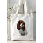 Cavalier King Charles Köpek Baskılı Bez Çanta Omuz Çantası Kişiye Özel Model 15