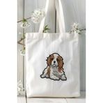 Cavalier King Charles Köpek Baskılı Bez Çanta Omuz Çantası Kişiye Özel Model 2