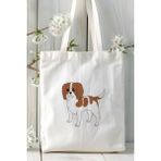Cavalier King Charles Köpek Baskılı Bez Çanta Omuz Çantası Kişiye Özel Model 9